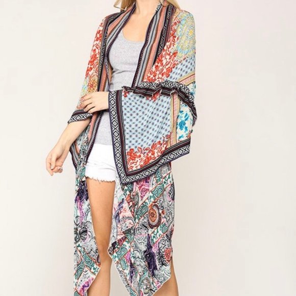 Vintage Printed Kimono - Picture 1 of 4